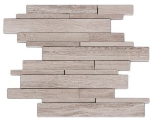 White Oak 12x12 Interlocking Strip Mosaic