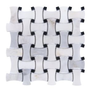 Statuary White Curved 12x12 Bone Basketweave