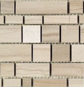Brown Oak Checker 12x12 Interlocking Mosaic