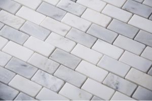 Oriental White 1x2 Polished Brick Pattern