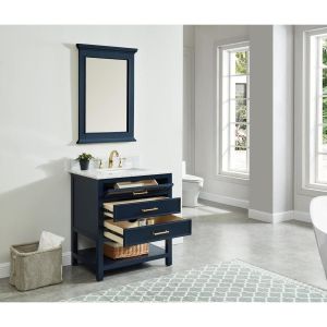 Manhattan Navy Blue 31" Single Sink Bathroom Vanity