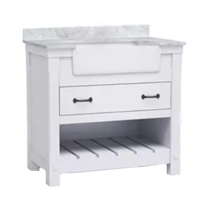 Farmington White 37" Vanity Combo (Sink + Countertop) All In One