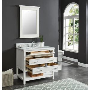 Manhattan Dove White 37" Single Sink Bathroom Vanity