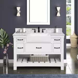 Farmington White 49" Vanity Combo (Sink + Countertop) All In One