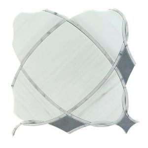 Astral White Geometric Waterjet Marble Mosaic