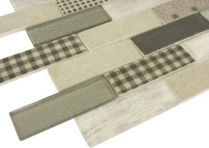 French Gingham Brick Glass Mosaic