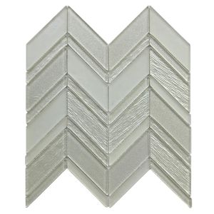 Metallic Silver 12X12 Chevron Glass Mosaic