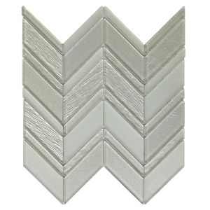 Metallic Silver 12X12 Chevron Glass Mosaic