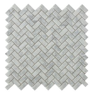 Carrara White Mini Herringbone