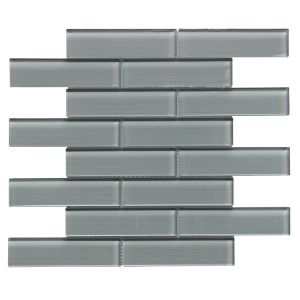 FREE SHIPPING - Space Grey Linen Glass Interlocking Mosaic