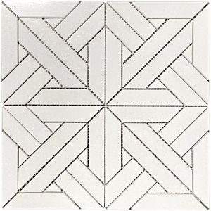 FINAL CLEARANCE - FREE SHIPPING - Karo Thassos White Waterjet Marble Mosaic
