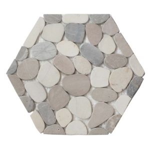 FREE SHIPPING - Athens Honeycomb Halo Pebble Tile