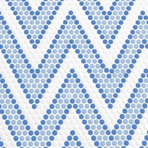 FREE SHIPPING - Amiens Coastal Geometro Recylcled Glass Mosaic Tile