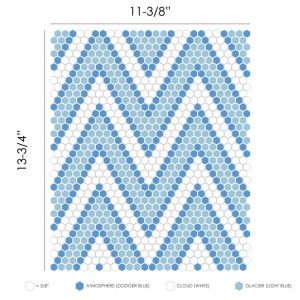 FREE SHIPPING - Amiens Coastal Geometro Recylcled Glass Mosaic Tile