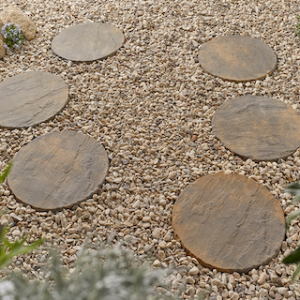Camel Dust 18" Round Stepping Stone Hand Cut Natural