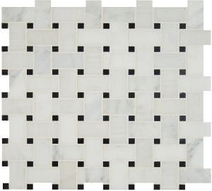 Arabescato Carrara Basketweave Pattern Honed