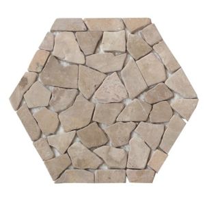 FREE SHIPPING - Cappuccino Honeycomb Halo Pebble Tile