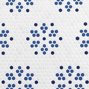 FREE SHIPPING - Bayeux Coastal Geometro Recylcled Glass Mosaic Tile