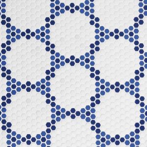 FREE SHIPPING - Bourges Coastal Geometro Recylcled Glass Mosaic Tile