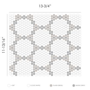FREE SHIPPING - Bourges Country Geometro Recylcled Glass Mosaic Tile