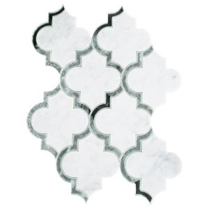 FREE SHIPPING - Antique White Waterjet Mosaic Glass & Marble Blend