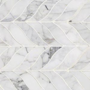Calacatta Cressa Leaf Waterjet Pattern Honed
