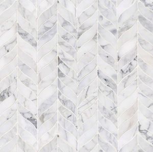 Calacatta Cressa Leaf Waterjet Pattern Honed