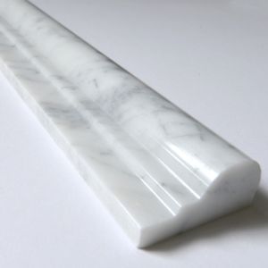 FREE SHIPPING - Carrara White F1 Chair Rail Polished