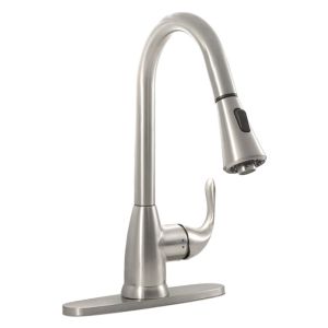 FREE SHIPPING - Pull Down Brush Nickel Kitchen Faucet