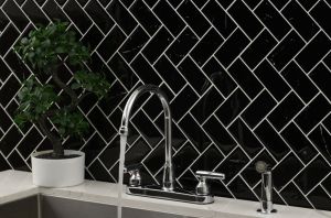 FREE SHIPPING - Double Handle Chrome Kitchen Faucet With Sprayer