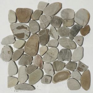 FREE SHIPPING - Flat Greige 12x12 Flat Interlocking Pebbles