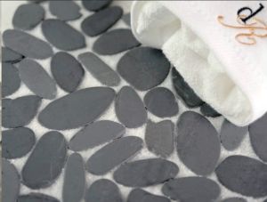 FREE SHIPPING - Flate Black Matte Poppy Seed 12x12 Pebble