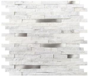 White Fusion Interlocking 12x12 Mosaic