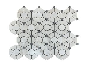 FREE SHIPPING - Georama Wheel Polished Waterjet Marble Mosaic