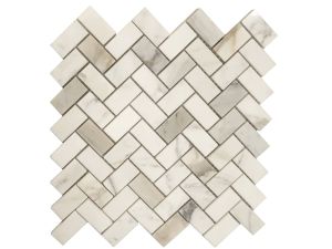 FREE SHIPPING - Calacatta Gold 1X2 Herringbone Polished