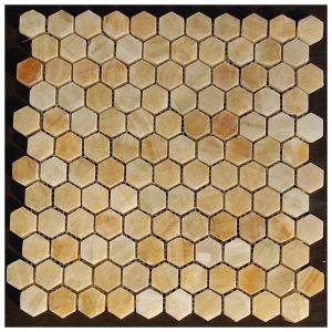 Honey Onyx Hexagon 1x1 Polished
