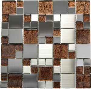 Magic Steel and Marble Glass 12x12 Blend
