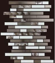 Stainless Steel & Glass Mix 12x12 Interlocking Mosaic