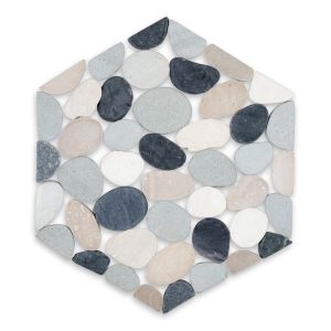 FREE SHIPPING - Genesis Honeycomb Halo Pebble Tile
