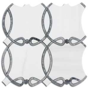 FREE SHIPPING - Artisan Dark Geometric Waterjet Marble Mosaic