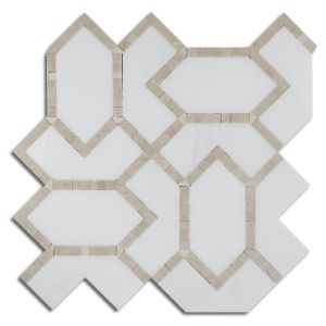 FREE SHIPPING - Thassos Marfil Waterjet Pattern Polished