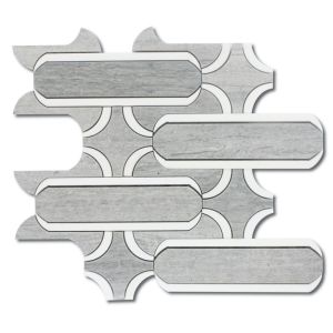 FREE SHIPPING - Cul De Sac Geometric Waterjet Marble Mosaic