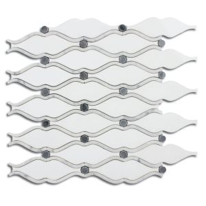 FREE SHIPPING - Fish Eye Waterjet Marble Mosaic