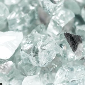 FREE SHIPPING - Fire Glass (0.50") Crushed Glacial Silver 20 Lbs Pebble Bag