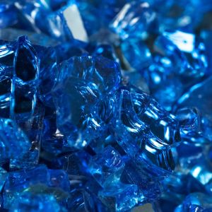 FREE SHIPPING - Fire Glass (0.50") Crushed Saphire Blue 20 Lbs Pebble Bag