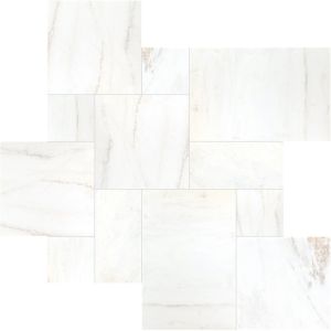 Cosmic White 3CM Marble French Pattern Sandblasted Paver 