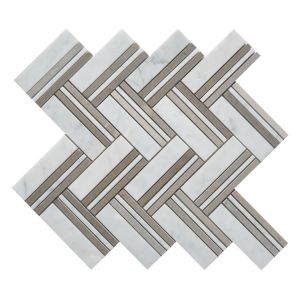 Martis White 12x12 Herringbone Polished 