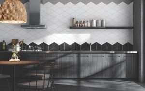 FREE SHIPPING - Large White Harlequin Matte Porcelain Tile