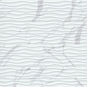 Dymo Statuary Wavy White 12x24 Glossy Ceramic Tile