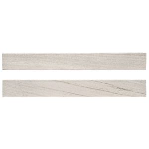 FREE SHIPPING - LAPATO 3D - Malhari White 3x24 Semi Polished Bullnose Trim